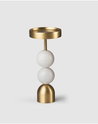 Black Blaze - Beaded Fountain Brass Candle Holder