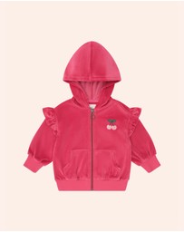 Huxbaby - Very Cherry Velour Zip Up Hoodie - Babies
