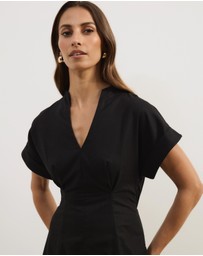 Atmos&Here - Jaci Linen Blend A-Line Shift Midi Dress