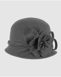 Max Alexander - Winter Felt Black Cloche Hat