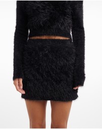 Dazie - Love Birds Mini Fluffy Knit Skirt