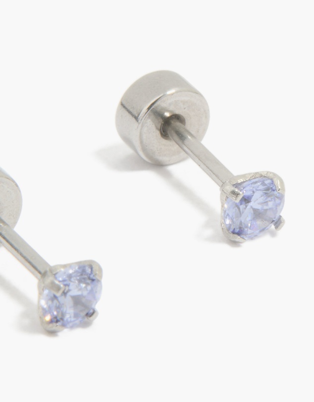 Lovisa - Kids Surgical Steel Cubic Zirconia Flat Back Earrings