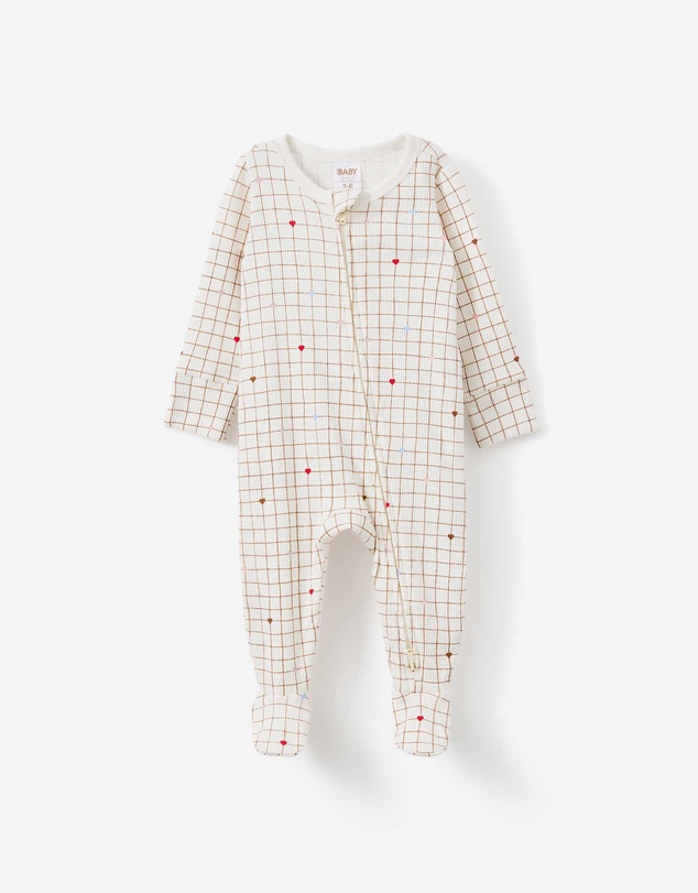 Cotton On Kids - Littlie Organic Long Sleeve Zip Romper