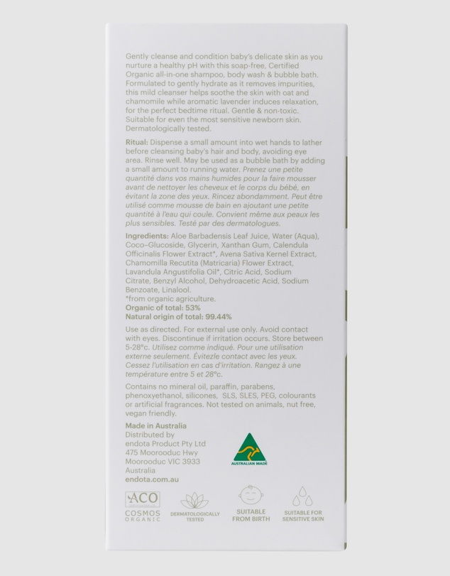 Endota - Organics Nurture - Gentle Bath & Body Wash