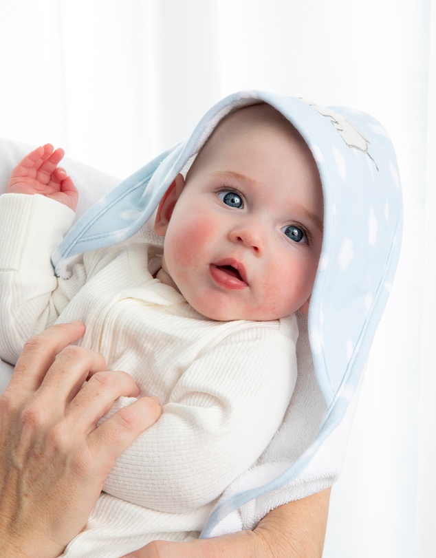 Living Textiles - Organic Hooded Towel - Elephant Playtime