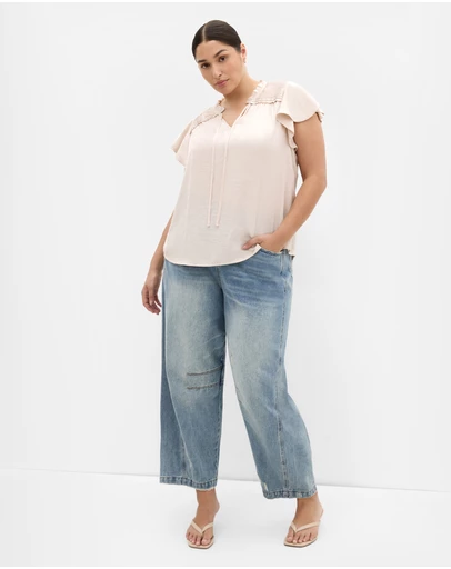 City Chic - Drama Queen Short Sleeve Shirt
