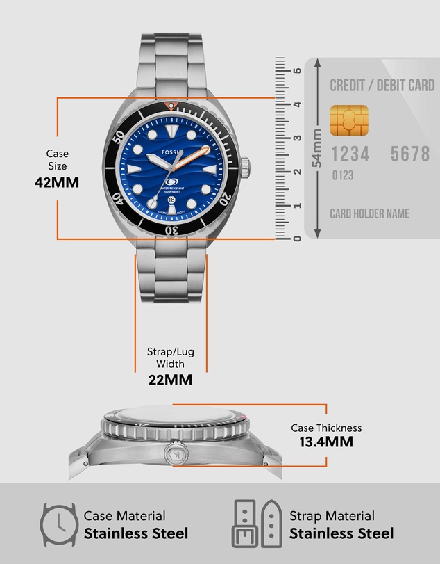 Fossil - Breaker Silver Analogue Watch