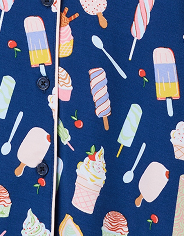 Kate Spade - Printed Modal Button Up Short Sleeve Short Pyjama Set