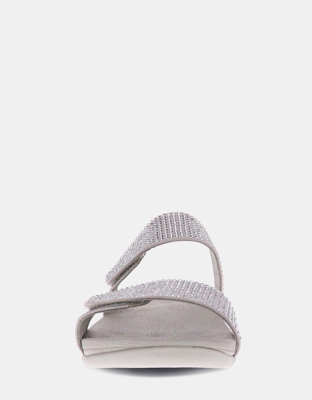 Mia Vita - Avoca Slide Sandal - Silver Rhinestone