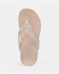 Vionic - Dillon Shine Toe Post Sandal - Cream