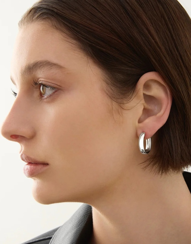 Najo - Lumière Silver Hoop Earrings