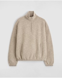 COS - Boiled Merino Wool Zip-Up Jumper