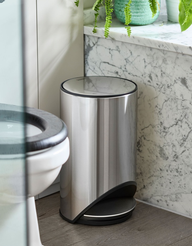 Joseph Joseph - Arc™ 10-Litre Slimline Pedal Bin with Liner Pocket - Stainless Steel