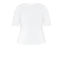 City Chic - Plus size Cinched Side Top - ivory