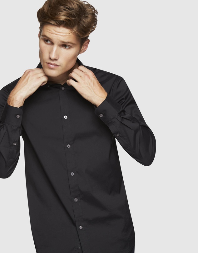 Oxford - Black Stretch Travel Shirt