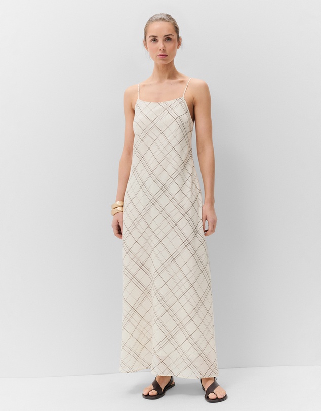 UNISON - Ramie Check Slip Dress