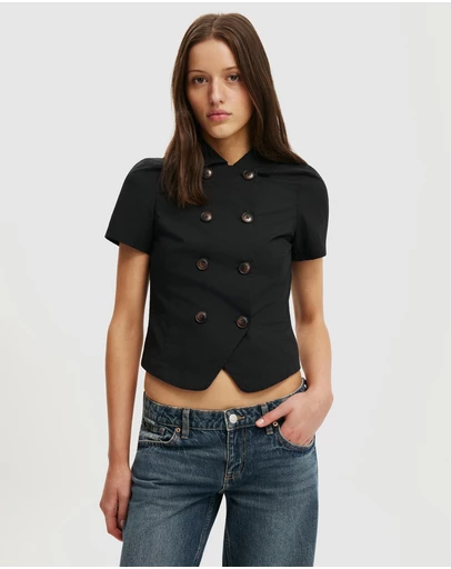 Cotton On - Rowe Button Detail Trench Shirt