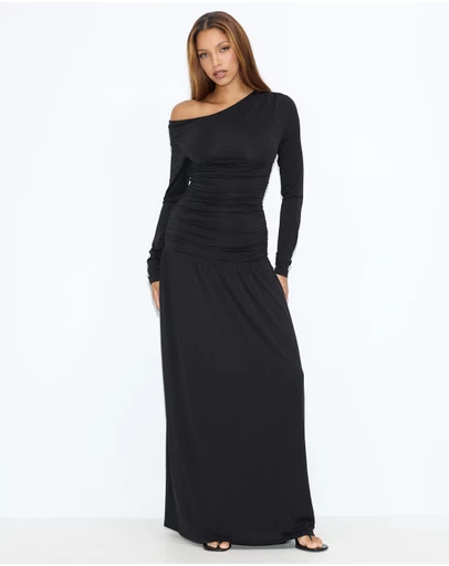Dazie - She's All That LS Jersey Maxi Dress