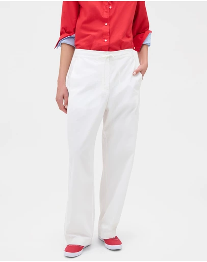 Oroton - Barrel Leg Cotton Pants