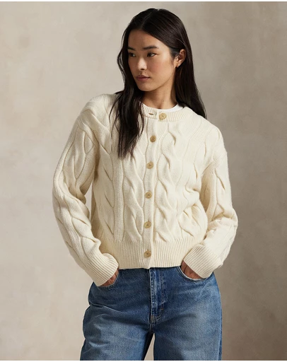 Polo Ralph Lauren - Cable-Knit Wool-Cashmere Cardigan - ICONIC EXCLUSIVE