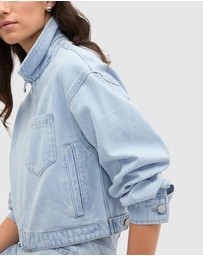 Seed Heritage - Cropped Zip Front Denim Jacket