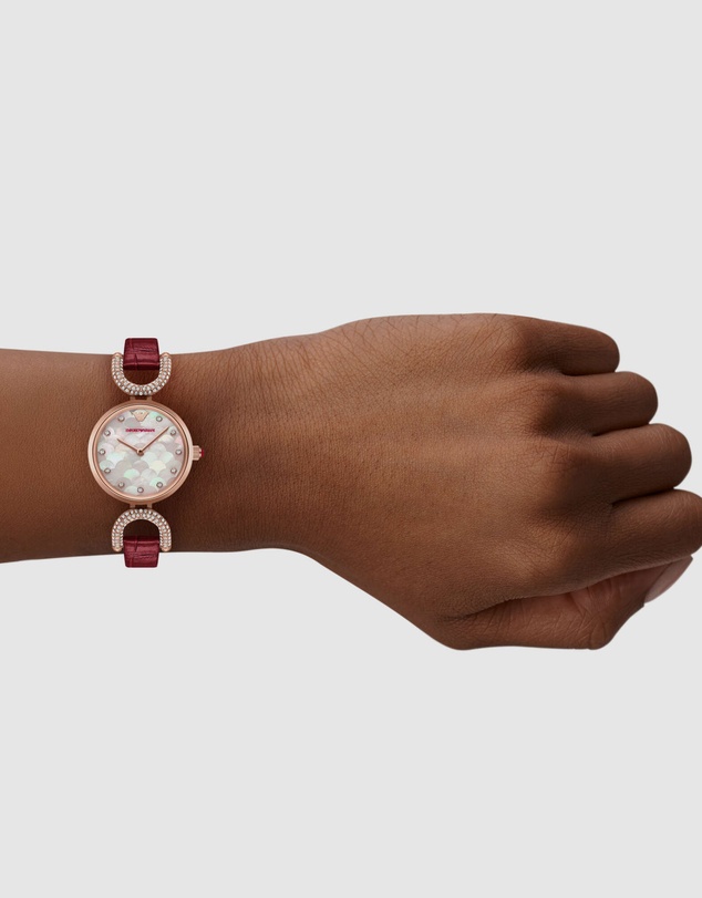 Emporio Armani - Burgundy Analogue Watch