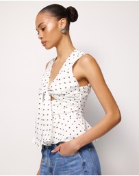 AERE - Juniper Tie Front Top