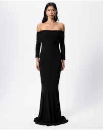 Norma Kamali - 3/4 Sleeve Cowl Neck Fishtail Gown