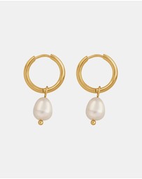 Zoe Olivia - Waterproof Freshwater Pearl Huggie Hoops