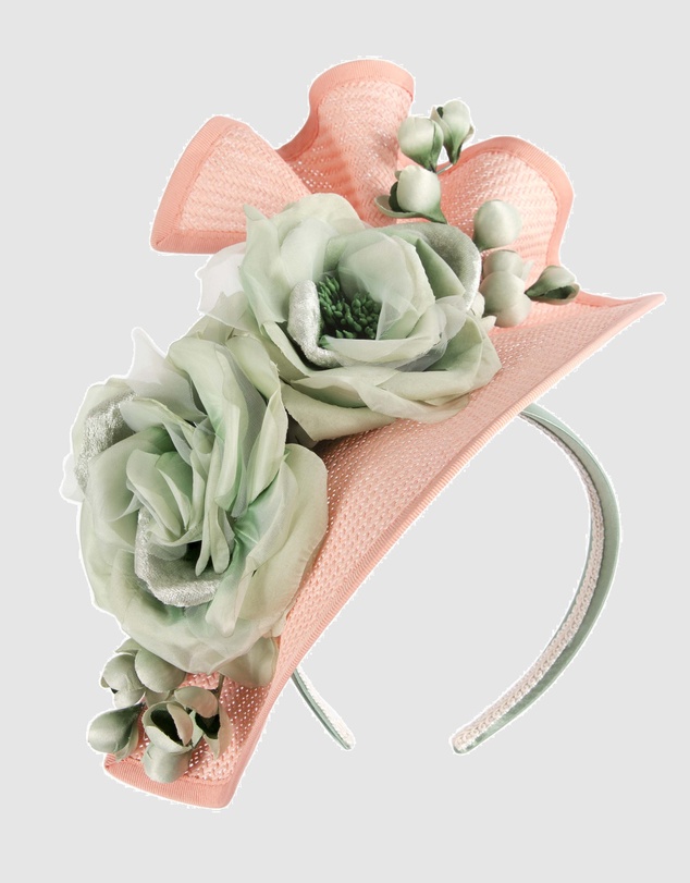Fillies Collection - Bespoke Sculpted Coral Mint Racing Fascinator