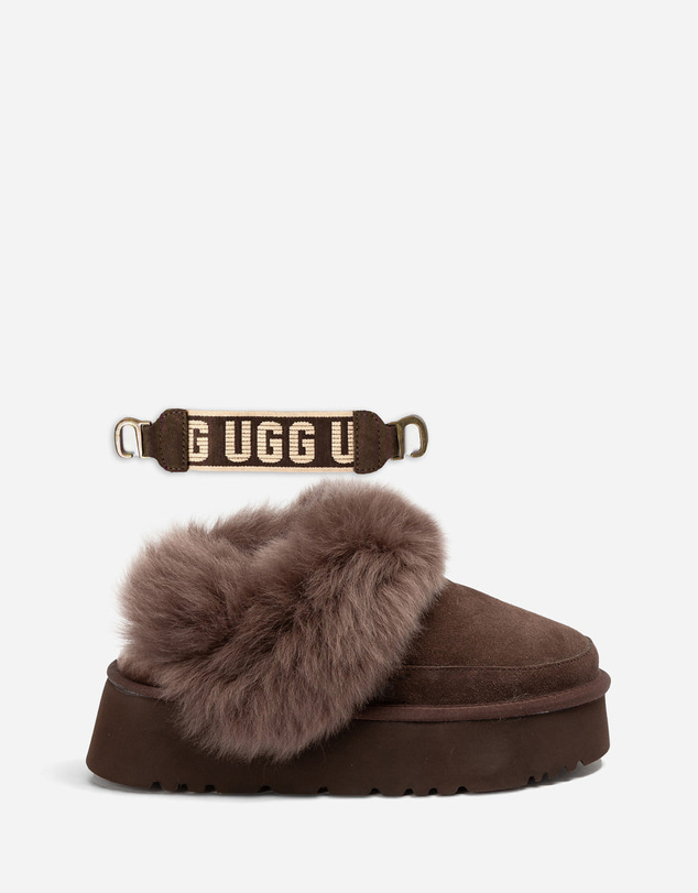 Ozwear Connection Uggs - UGG Daniela Premium Platform Slipper (Elastic Logo & Wool Strap – Detachable)