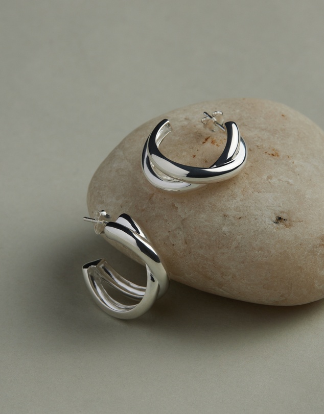 Najo - Café Silver Earrings