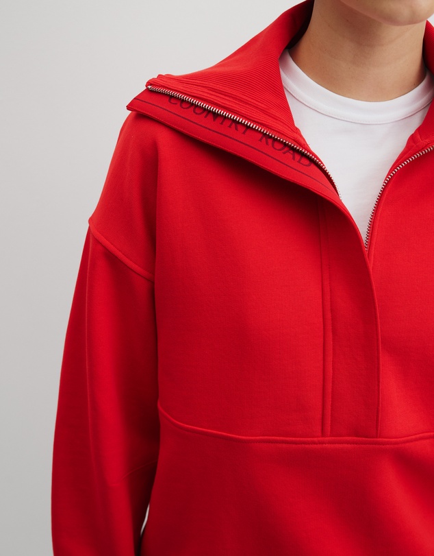 Country Road - Australian Cotton Zip Neck Placket Sweat