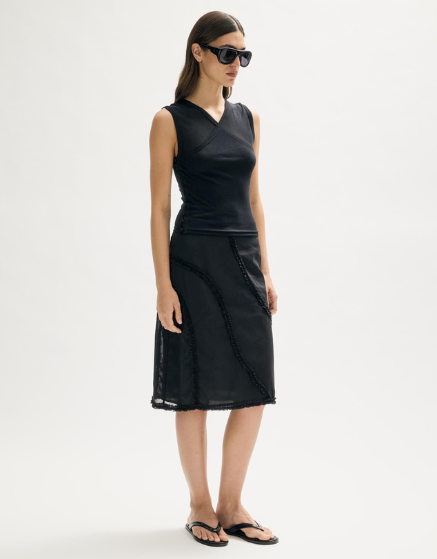 Minima Esenciales - Nali Cotton Midi Skirt with Removable Lining