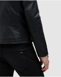 Politix - Danny Faux Leather Biker Jacket