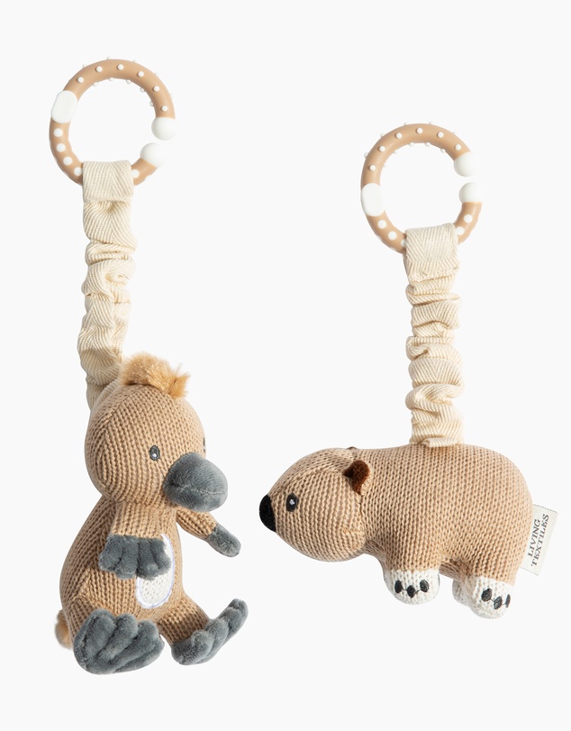Living Textiles - 2 Pack Stroller Toys - Platypus & Wombat