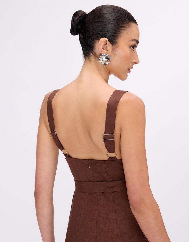 Minima Esenciales - Ava Linen Multi Panel Midi Dress