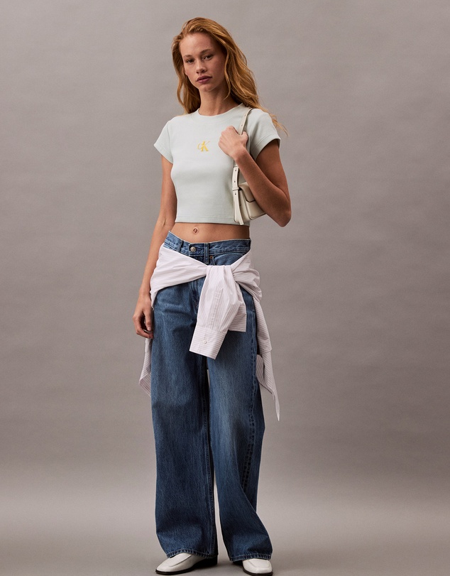 Calvin Klein Jeans - Monogram Logo Ribbed Baby Tee