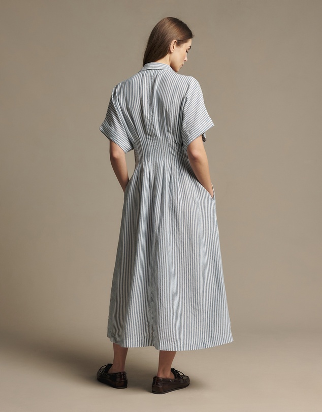 R.M.Williams - Tuck Linen Stripe Dress