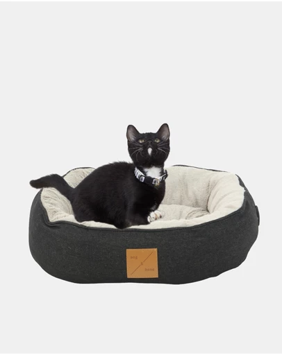 Mog & Bone - Reversible Cat Bed - Black Denim