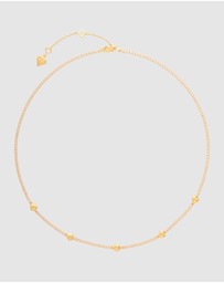 Wanderlust + Co - Heart Pave 14K Gold Vermeil Petite Tennis Necklace