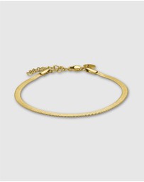 Rosefield - The Octagon XS - Gold Tone Watch and Snake Bracelet Set