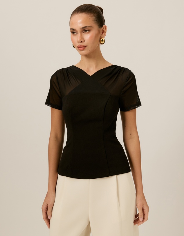 Tussah - Olivia V-Neck Crepe Top