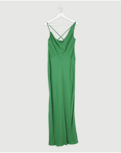 Revibe - Repaired Shona Joy Rio Asymmetric Cowl Maxi Dress - AU 12
