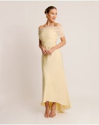 Six Stories - Bardot Satin Maxi Dress