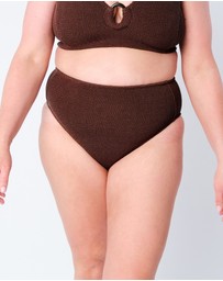 UNE PIECE - High-Waisted Crinkle Cut Bikini Bottom