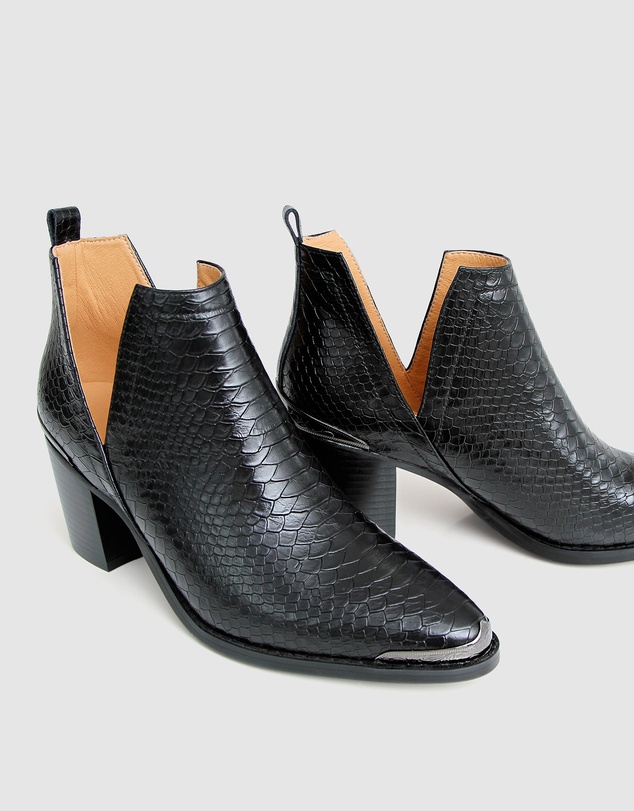Belle & Bloom - Austin Croc Embossed Ankle Boot