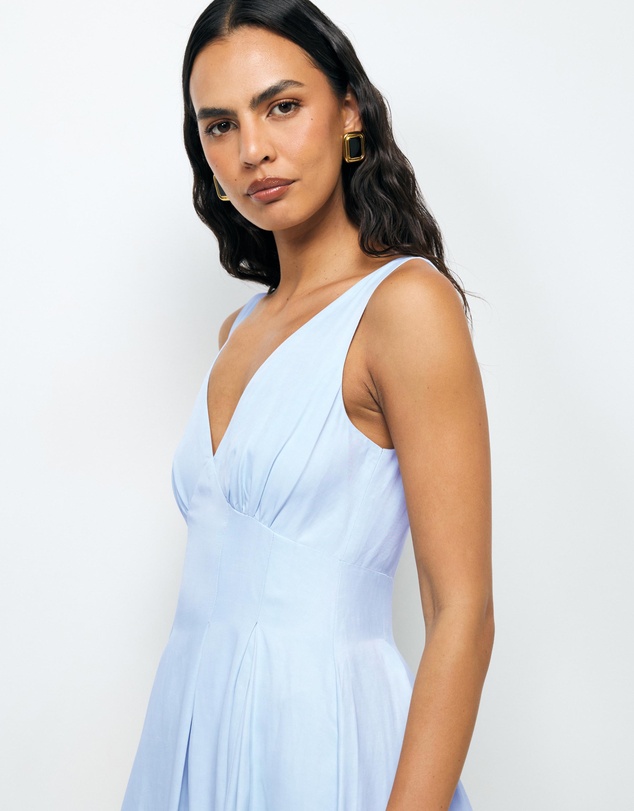 AERE - Nylah V-Neck Midi Dress