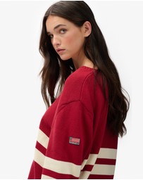 Superdry - Oversized Striped V Neck