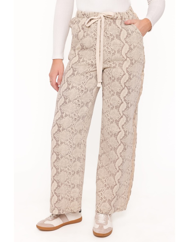 Petal & Pup - Fletcher Denim Racer Pants - Snake Print